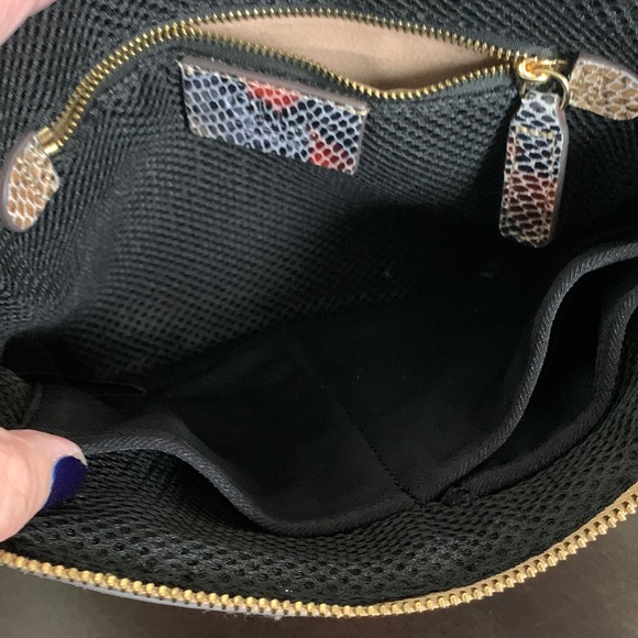 NWOT G.I.L.I. Multicolor Leather Clutch with Red and Tan Snakeskin. - Picture 4 of 8